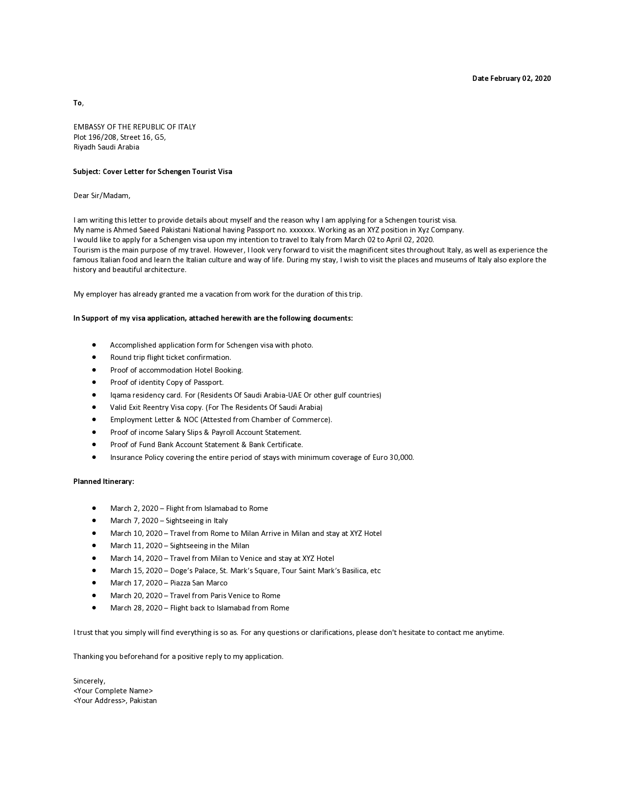 Cover Letter For Schengen Visa Application With Samples 2022 Tripovisa